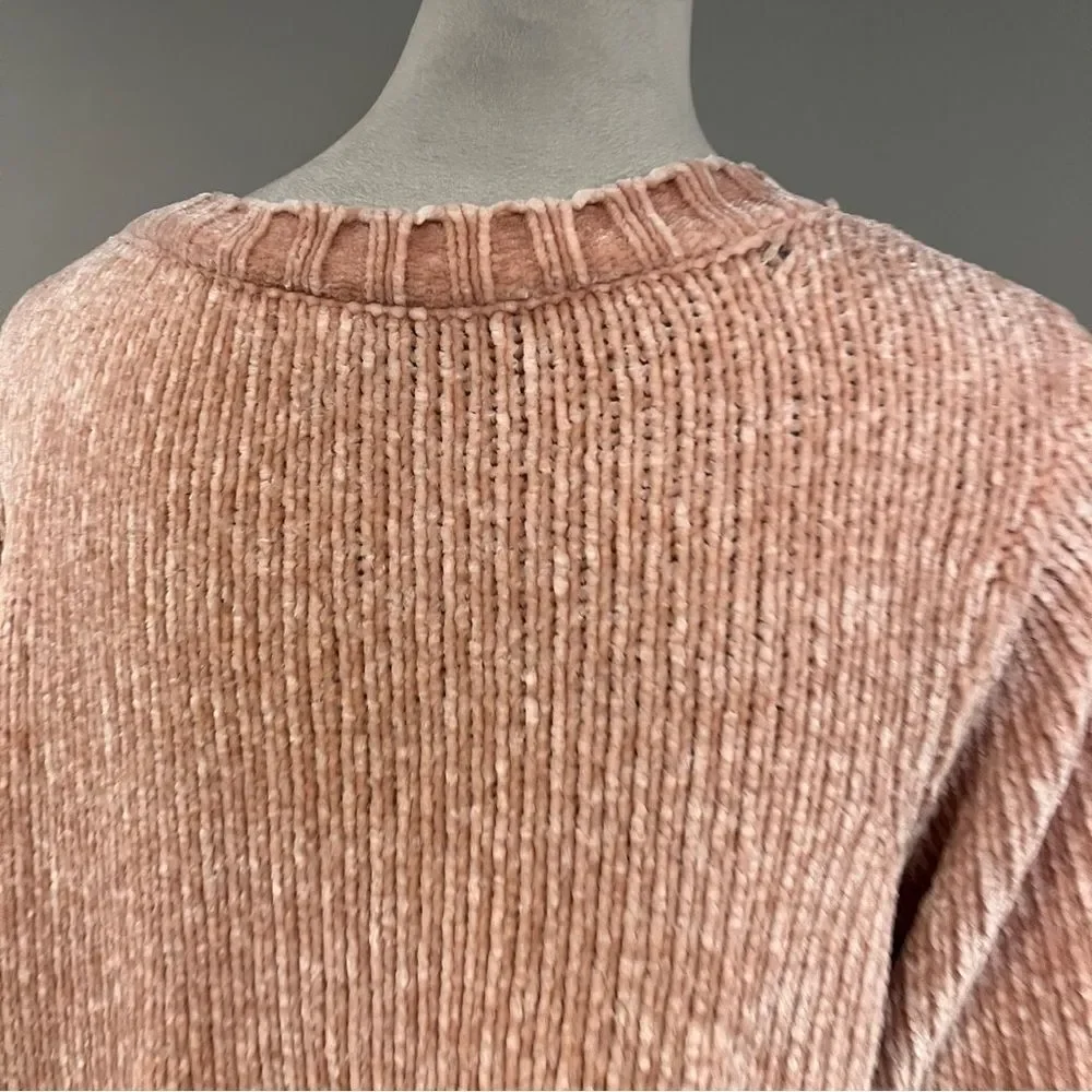 ModCloth peach color scoop neck‎ Chenille Sweater size medium